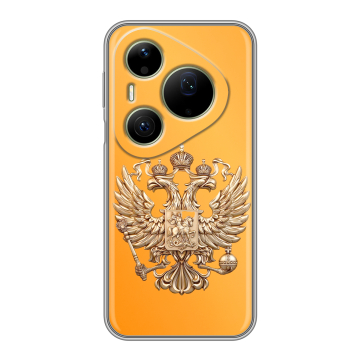 Силиконовый чехол на Huawei Pura 90 Pro Max с принтом Герб Флаг России