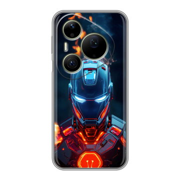 Силиконовый чехол на Huawei Pura 90 Pro Max с принтом IronMan Железный человек