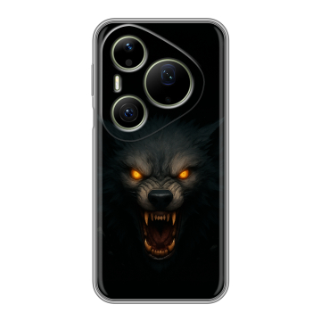 Силиконовый чехол на Huawei Pura 90 Pro Max с принтом Волк