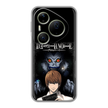 Силиконовый чехол на Huawei Pura 90 Pro Max с принтом Death note Тетрадь смерти