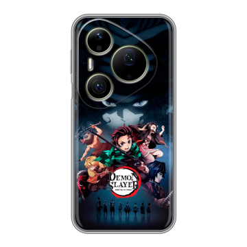 Силиконовый чехол на Huawei Pura 90 Pro Max с принтом Demon Slayer Клинок рассекающий демонов