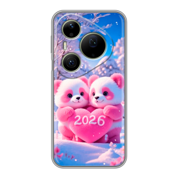 Силиконовый чехол на Huawei Pura 90 Pro Max с принтом Новый год