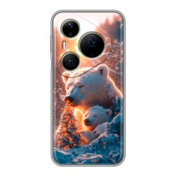 Силиконовый чехол на Huawei Pura 90 Pro Max с принтом Новый год Силиконовый чехол на Huawei Pura 90 Pro Max с принтом Новый год