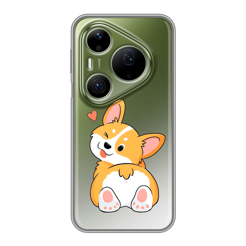 Силиконовый чехол на Huawei Pura 90 Pro Max с принтом Корги Силиконовый чехол на Huawei Pura 90 Pro Max с принтом Корги