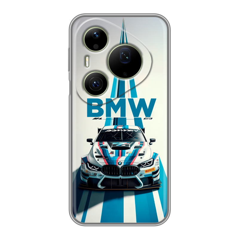 Силиконовый чехол на Huawei Pura 90 Pro Max с принтом БМВ BMW Силиконовый чехол на Huawei Pura 90 Pro Max с принтом БМВ BMW