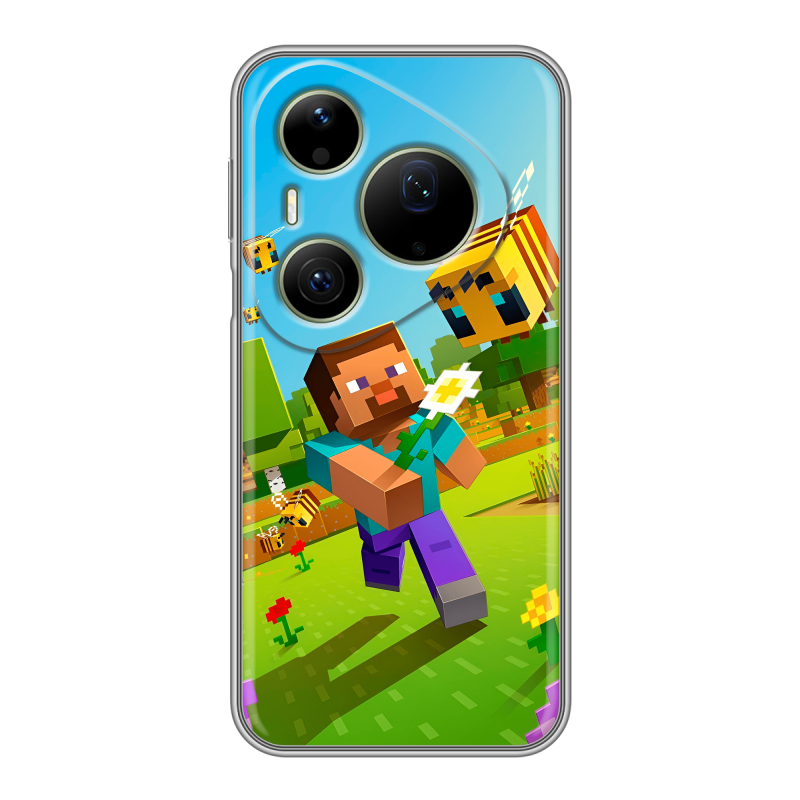 Силиконовый чехол на Huawei Pura 90 Pro Max с принтом Майнкрафт Minecraft Силиконовый чехол на Huawei Pura 90 Pro Max с принтом Майнкрафт Minecraft