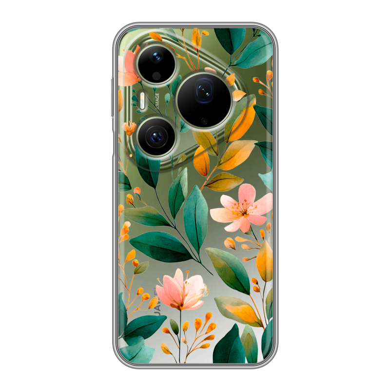 Силиконовый чехол на Huawei Pura 90 Pro Max с принтом Цветы паттерн Силиконовый чехол на Huawei Pura 90 Pro Max с принтом Цветы паттерн