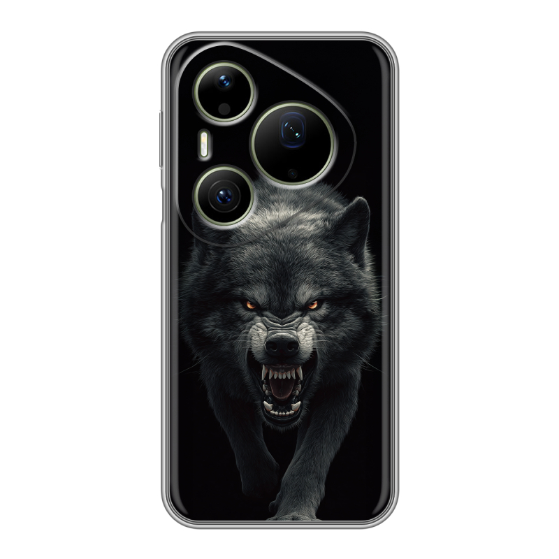 Силиконовый чехол на Huawei Pura 90 Pro Max с принтом Волк Силиконовый чехол на Huawei Pura 90 Pro Max с принтом Волк