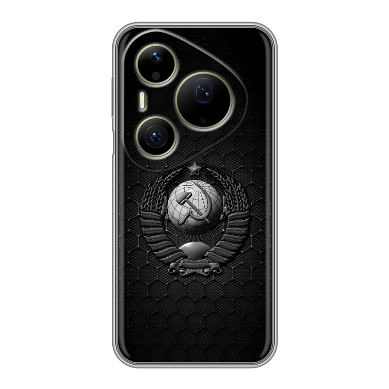 Силиконовый чехол на Huawei Pura 90 Pro Max с принтом Герб Флаг СССР Силиконовый чехол на Huawei Pura 90 Pro Max с принтом Герб Флаг СССР