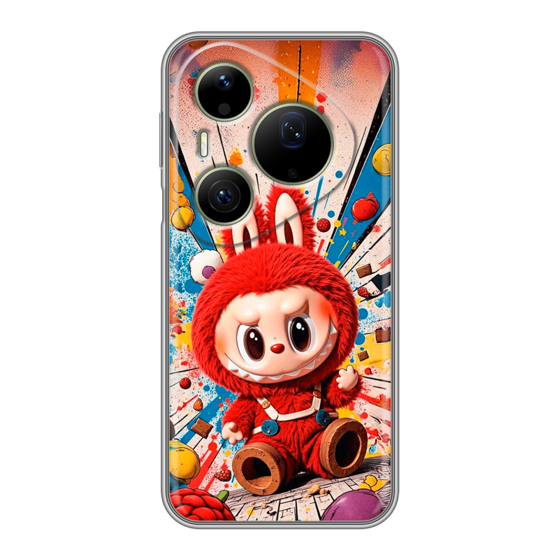 Силиконовый чехол на Huawei Pura 90 Pro Max с принтом Labubu Лабубу Силиконовый чехол на Huawei Pura 90 Pro Max с принтом Labubu Лабубу