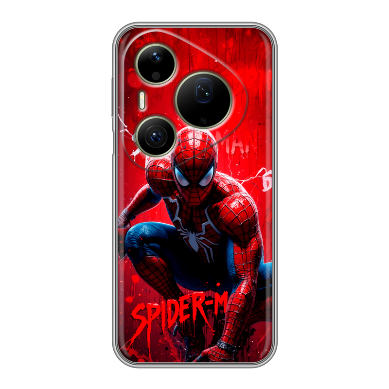 Силиконовый чехол на Huawei Pura 90 Pro Max с принтом Spiderman Человек паук Силиконовый чехол на Huawei Pura 90 Pro Max с принтом Spiderman Человек паук