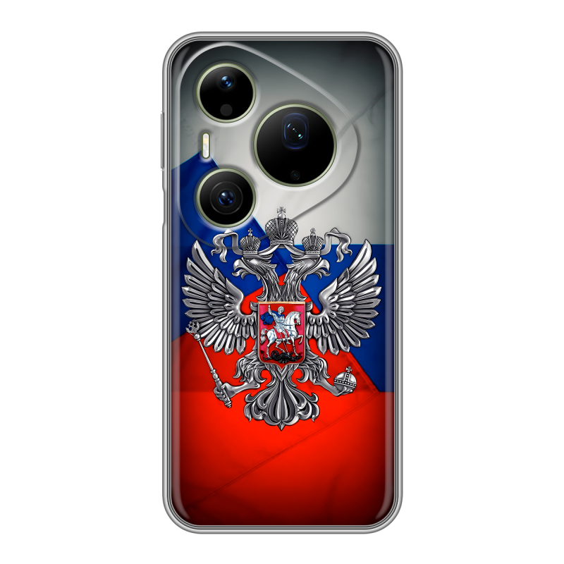 Силиконовый чехол на Huawei Pura 90 Pro Max с принтом Флаг России Силиконовый чехол на Huawei Pura 90 Pro Max с принтом Флаг России