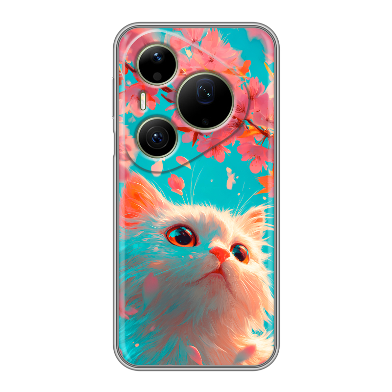 Силиконовый чехол на Huawei Pura 90 Pro Max с принтом Красивый кот Силиконовый чехол на Huawei Pura 90 Pro Max с принтом Красивый кот