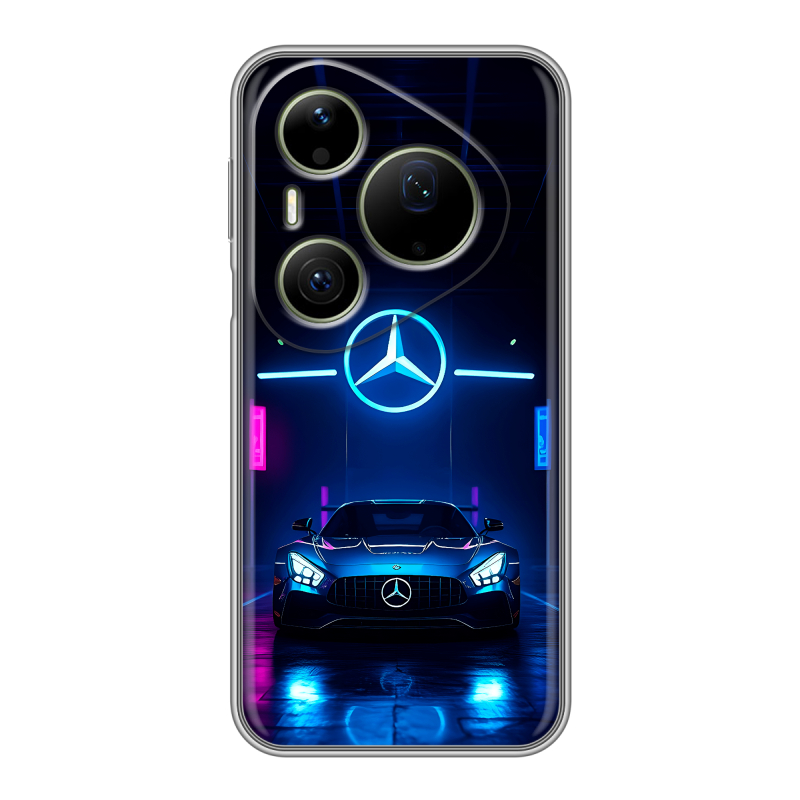 Силиконовый чехол на Huawei Pura 90 Pro Max с принтом Mercedes Мерседес Силиконовый чехол на Huawei Pura 90 Pro Max с принтом Mercedes Мерседес