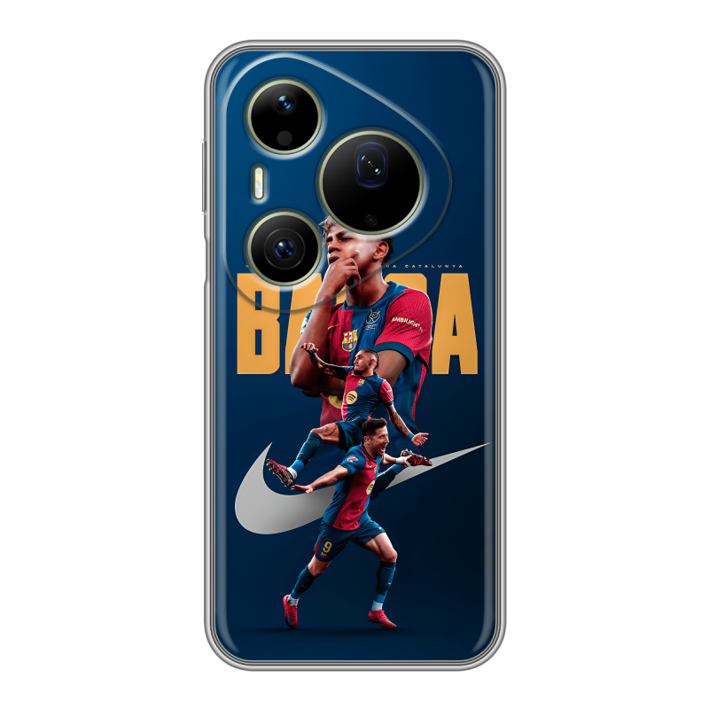 Силиконовый чехол на Huawei Pura 90 Pro Max с принтом Барселона Barca Yamal Силиконовый чехол на Huawei Pura 90 Pro Max с принтом Барселона Barca Yamal