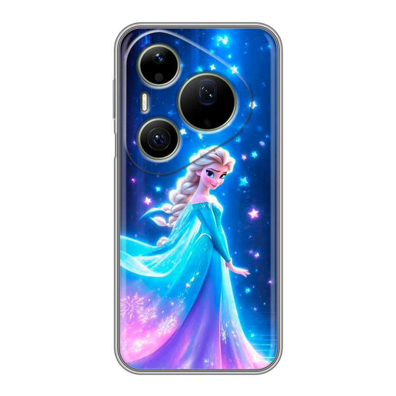 Силиконовый чехол на Huawei Pura 90 Pro Max с принтом Холодное сердце Frozen Силиконовый чехол на Huawei Pura 90 Pro Max с принтом Холодное сердце Frozen