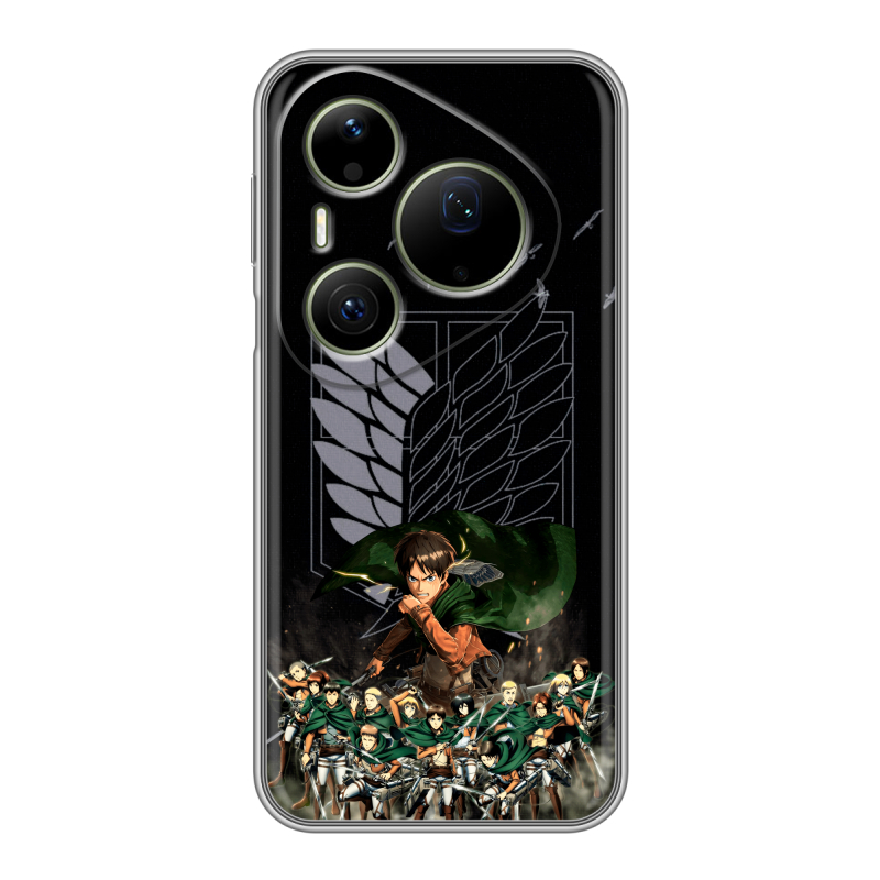 Силиконовый чехол на Huawei Pura 90 Pro Max с принтом Атака титанов Силиконовый чехол на Huawei Pura 90 Pro Max с принтом Атака титанов