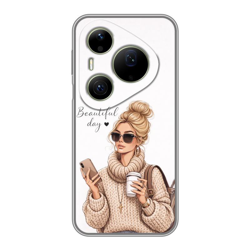 Силиконовый чехол на Huawei Pura 90 Pro Max с принтом женский Силиконовый чехол на Huawei Pura 90 Pro Max с принтом женский