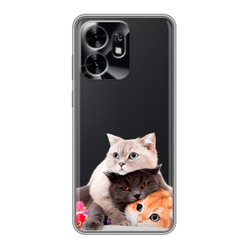 Силиконовый чехол на Honor X6D с принтом Кошки Силиконовый чехол на Honor X6D с принтом Кошки