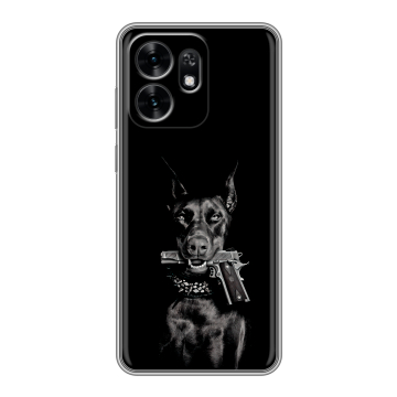 Силиконовый чехол на Honor X6D с принтом Доберман и пистолет Силиконовый чехол на Honor X6D с принтом Доберман и пистолет