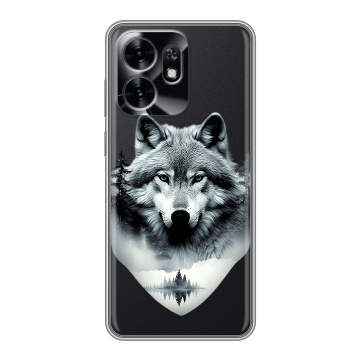 Силиконовый чехол на Honor X6D с принтом Волк в лесу Силиконовый чехол на Honor X6D с принтом Волк в лесу