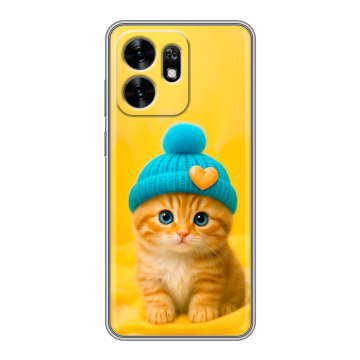 Силиконовый чехол на Honor X6D с принтом Котенок в шапке