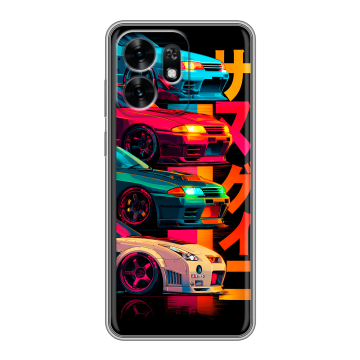 Силиконовый чехол на Honor X6D с принтом Гоночные машины