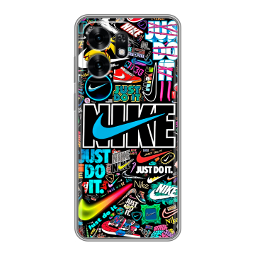 Силиконовый чехол на Honor X6D с принтом найк nike черный