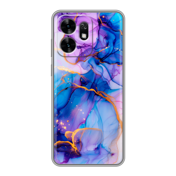 Силиконовый чехол на Honor X6D с принтом синий мрамор