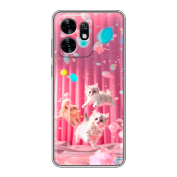 Силиконовый чехол на Honor X6D с принтом милые котики