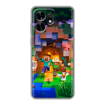 Силиконовый чехол на Honor X6D с принтом Майнкрафт Minecraft
