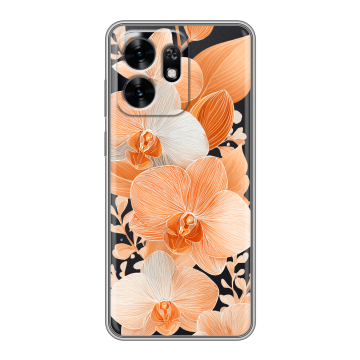 Силиконовый чехол на Honor X6D с принтом Бежевые цветы