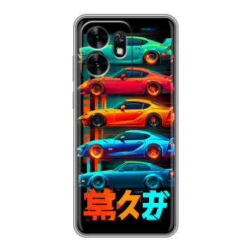 Силиконовый чехол на Honor X6D с принтом машины тачки