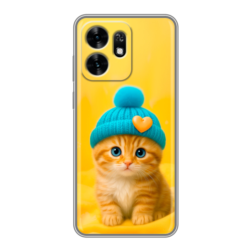 Силиконовый чехол на Honor X6D с принтом Котенок в шапке Силиконовый чехол на Honor X6D с принтом Котенок в шапке