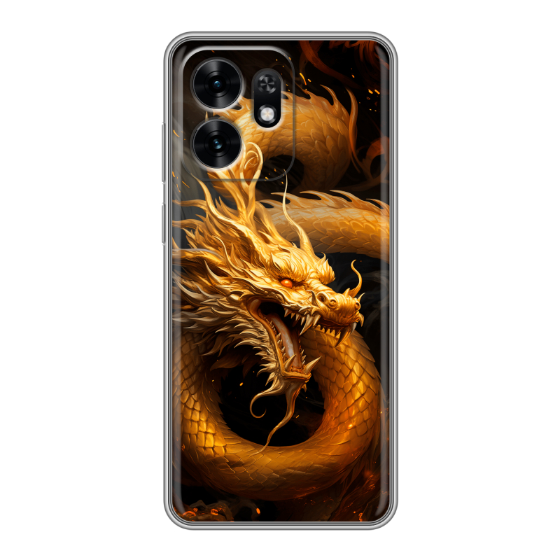 Силиконовый чехол на Honor X6D с принтом Золотой дракон Силиконовый чехол на Honor X6D с принтом Золотой дракон
