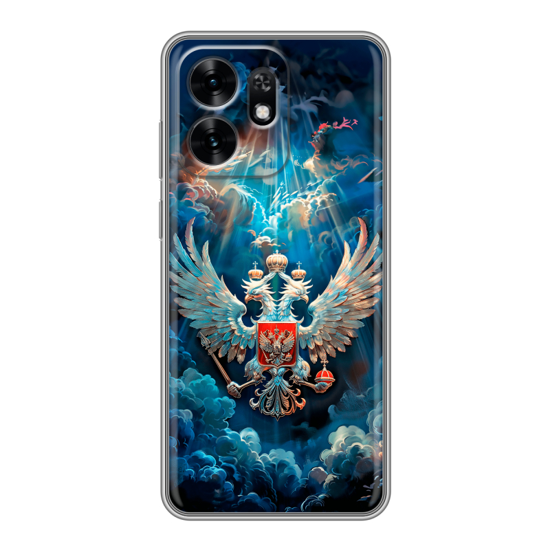 Силиконовый чехол на Honor X6D с принтом Герб флаг России Силиконовый чехол на Honor X6D с принтом Герб флаг России