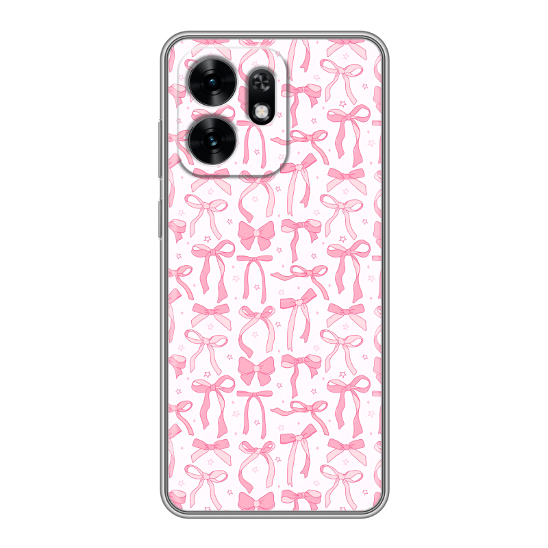 Силиконовый чехол на Honor X6D с принтом Розовые бантики Силиконовый чехол на Honor X6D с принтом Розовые бантики