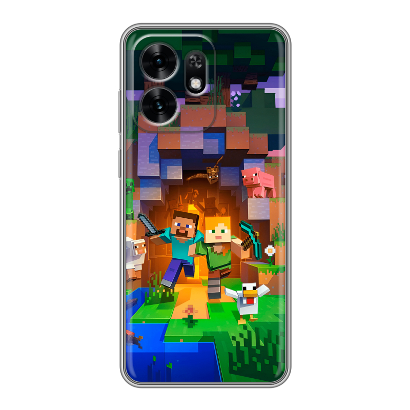 Силиконовый чехол на Honor X6D с принтом Майнкрафт Minecraft Силиконовый чехол на Honor X6D с принтом Майнкрафт Minecraft