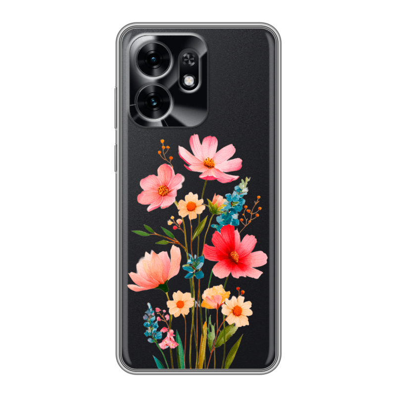 Силиконовый чехол на Honor X6D с принтом Цветы Силиконовый чехол на Honor X6D с принтом Цветы