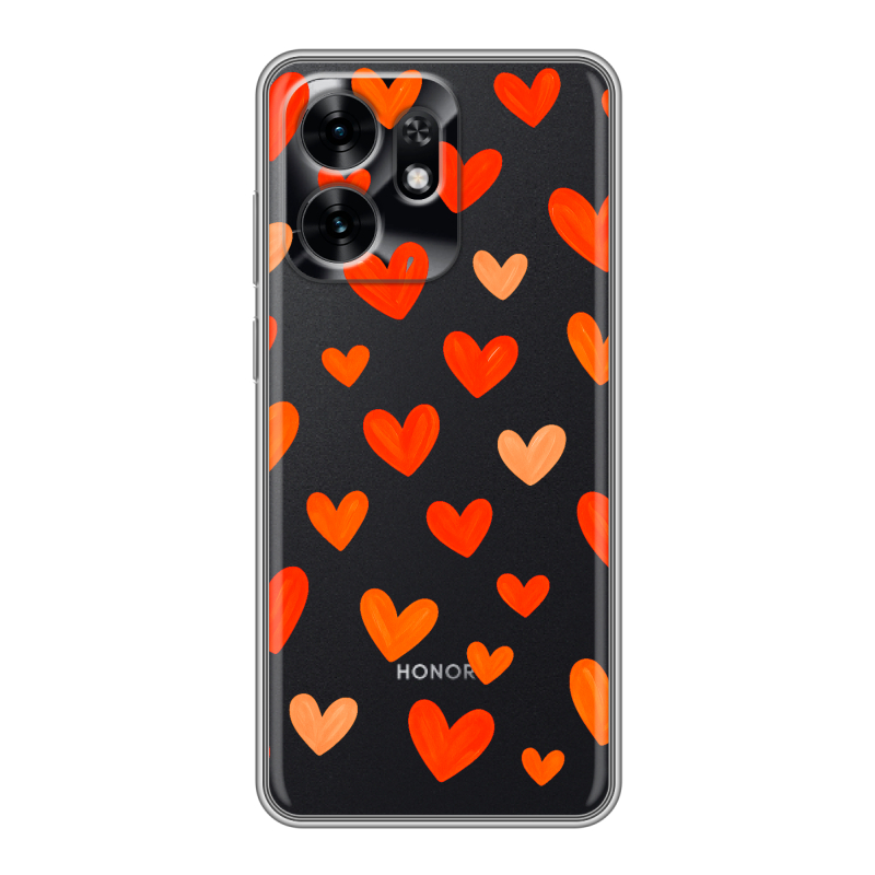 Силиконовый чехол на Honor X6D с принтом Сердечки Силиконовый чехол на Honor X6D с принтом Сердечки