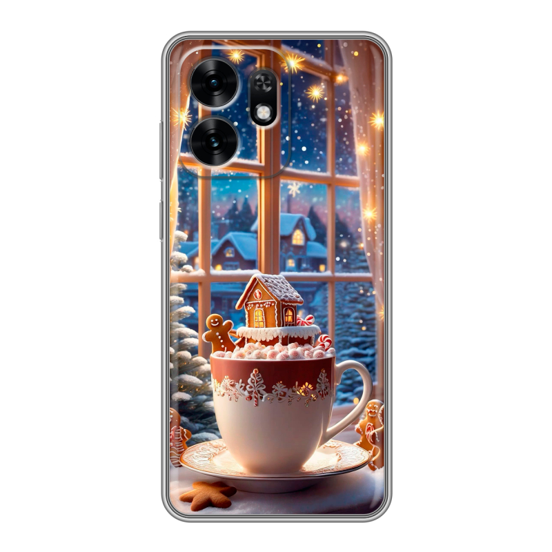 Силиконовый чехол на Honor X6D с принтом Новый год Силиконовый чехол на Honor X6D с принтом Новый год