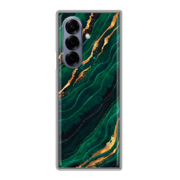 Пластиковый чехол на Samsung Galaxy Z Fold 8 с принтом Мрамор зеленое золото