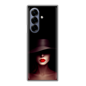Пластиковый чехол на Samsung Galaxy Z Fold 8 с принтом Девушка в шляпе Пластиковый чехол на Samsung Galaxy Z Fold 8 с принтом Девушка в шляпе