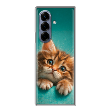 Пластиковый чехол на Samsung Galaxy Z Fold 8 с принтом котенок Пластиковый чехол на Samsung Galaxy Z Fold 8 с принтом котенок