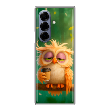 Пластиковый чехол на Samsung Galaxy Z Fold 8 с принтом сова Пластиковый чехол на Samsung Galaxy Z Fold 8 с принтом сова