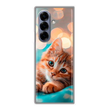 Пластиковый чехол на Samsung Galaxy Z Fold 8 с принтом котик Пластиковый чехол на Samsung Galaxy Z Fold 8 с принтом котик