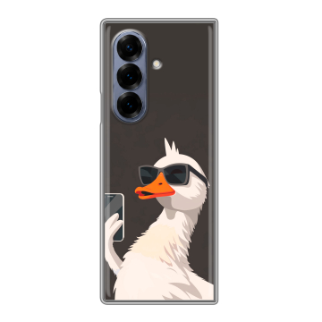 Пластиковый чехол на Samsung Galaxy Z Fold 8 с принтом утка в очках Пластиковый чехол на Samsung Galaxy Z Fold 8 с принтом утка в очках