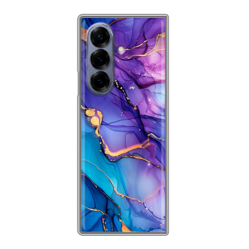 Пластиковый чехол на Samsung Galaxy Z Fold 8 с принтом синий мрамор Пластиковый чехол на Samsung Galaxy Z Fold 8 с принтом синий мрамор