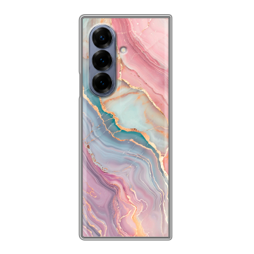 Пластиковый чехол на Samsung Galaxy Z Fold 8 с принтом розовый мрамор Пластиковый чехол на Samsung Galaxy Z Fold 8 с принтом розовый мрамор
