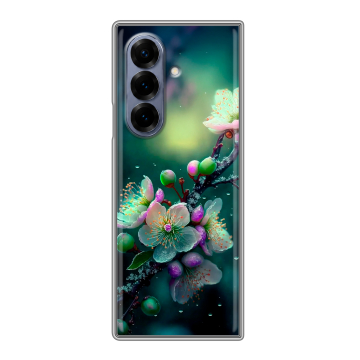 Пластиковый чехол на Samsung Galaxy Z Fold 8 с принтом Цветы и мрамор Пластиковый чехол на Samsung Galaxy Z Fold 8 с принтом Цветы и мрамор